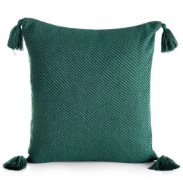 Poly pompon párnahuzat Sötétzöld 45x45 cm