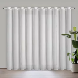   Ariadna apró kövekkel félig díszített függöny sifon szövetből Fehér 350x250 cm