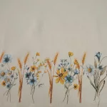 Kék virágos gobelin asztalterítő Natúr 140x180 cm +/-5%