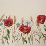 Pipacsos gobelin asztali futó Natúr 40x100 cm +/-5%