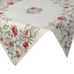 Egzotikus virágmintás gobelin asztalterítő zsenília fonalból Natúr 100x100 cm +/-5%
