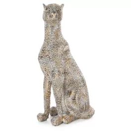 Bary párduc figura Acélszürke 12x8x24 cm