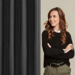 Rita egyszínű dekor függöny Fekete 140x270 cm