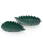 Agra levél alakú kerámia tál Zöld 35x20x4 cm
