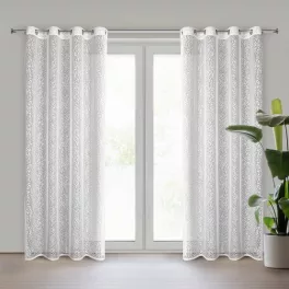 Mera jacquard dekor függöny Fehér 140x250 cm