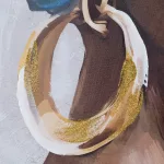 Női alakot ábrázoló kézzel festett falikép 659 Szürke 80x120x3 cm - 5 cm