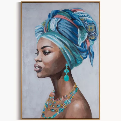 Női alakot ábrázoló kézzel festett falikép 659 Szürke 80x120x3 cm - 5 cm