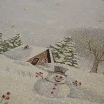 Karácsonyi terítő gobelin 1163 Szürke 40x100 cm - 5 cm