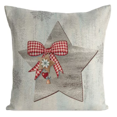 Gobelin karácsonyi párnahuzat 4067 Szürke 45x45 cm - 5 cm