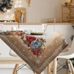 Gobelin karácsonyi terítő karácsonyfadíszes Arany 140x180 cm +/-5%