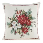 Gobelin karácsonyi párnahuzat zsenília fonalból 481 Piros 45x45 cm - 5 cm