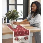 Karácsonyi gobelin asztali futó zsenília fonalból Piros 40x100 cm +/-5%