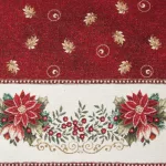 Karácsonyi gobelin terítő zsenília fonalból 481 Piros 140x180 cm - 5 cm