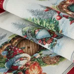Karácsonyi terítő gobelin xmas Piros 100x100 cm - 5 cm
