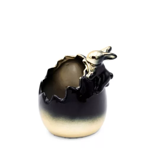 Fekete-arany húsvéti dekoráció Fekete 9x7x9 cm