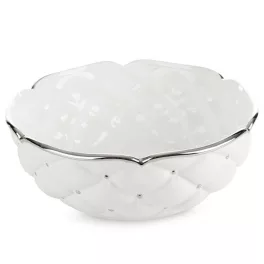 Adore steppelt hatású kerámia tál Fehér 30x30x11 cm