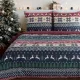 Skandy pamut karácsonyi ágyneműhuzat Gránátkék 140x200 cm - 70x80 cm 1db