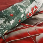 Xmas pamut karácsonyi ágyneműhuzat Piros 140x200 cm - 70x80 cm 1db