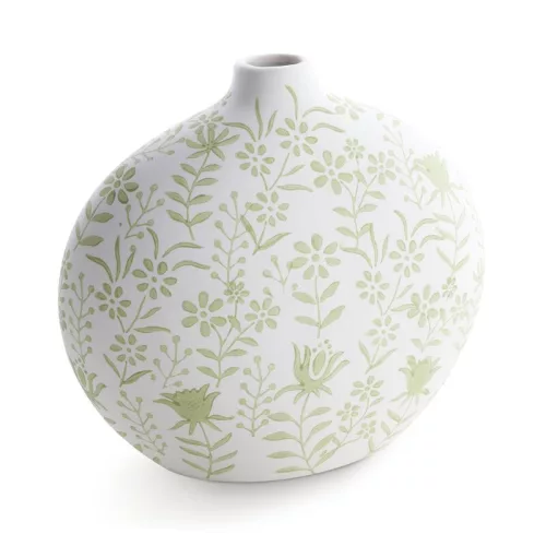 Flora kerámia váza Krémszín 29x15x28 cm