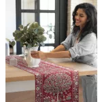 Gobelin asztalterítő fa motívummal Piros 40x100 cm +/-5%