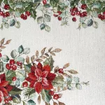 Karácsonyi gobelin terítő zsenília fonalból 4153 Natúr 40x100 cm - 5 cm