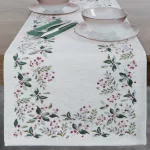 Karácsonyi gobelin terítő zsenília fonalból 1313 Natúr 45x140 cm - 5 cm