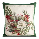 Gobelin karácsonyi párnahuzat zsenília fonalból 4115 Zöld 45x45 cm - 5 cm