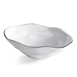 Boni 02 kerámia tál Fehér 30x19x9 cm