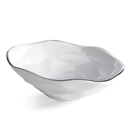 Boni 02 kerámia tál Fehér 30x19x9 cm
