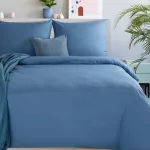 Egyszínű mikroszálas ágyneműhuzat Kék 220x200 cm - 70x80 cm 2db