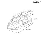 Etetőhajó V6 GPS 3 tartályos hátra és oldalkidobós fekete