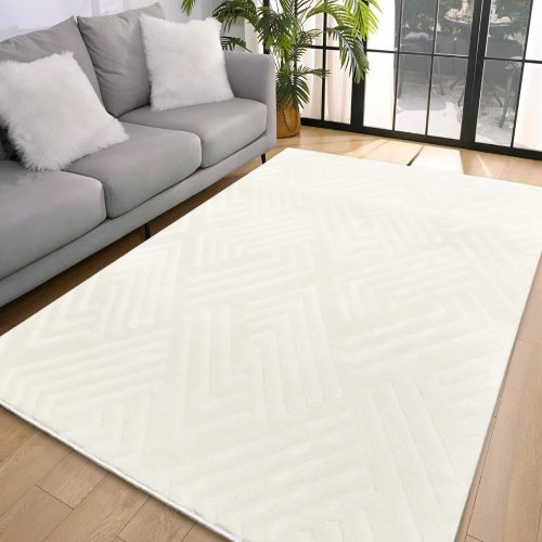 Den. Deluxy rombusz Krém  Puha Szőnyeg 200x290cm-hátul gumis