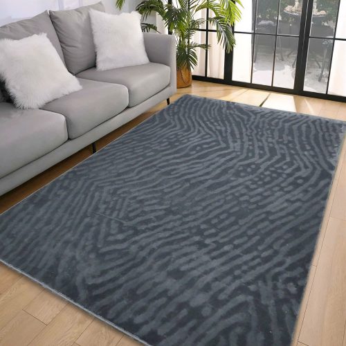 Den. Deluxy design Antracit  Puha Szőnyeg 200x290cm-hátul gumis
