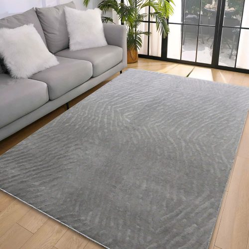 Den. Deluxy design Szürke  Puha Szőnyeg 200x290cm-hátul gumis