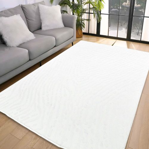 Den. Deluxy design fehér  Puha Szőnyeg 200x290cm-hátul gumis