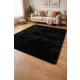 Den. Furlux fekete 60 x 220cm egyszínű extra puha shaggy szőnyeg