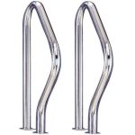 Medence korlát, AISI316L, 795 x 490 mm, ezüst, rozsdamentes acél, polírozott, karimás rögzítés, 1 pár