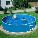 Medence belső fólia, Azuro Lagoon, kék, 3,6 x 1,2 m, UV álló, 0,40 mm, kör alakú fémpalástos medencéhez