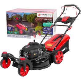   Benzinmotoros fűnyíró, Strend Pro Garden TB53S13, fekete/piros, vágásszélesség: 53,3 cm, Loncin V200 motor, 196 cm3, 4 ütemű, 4000 W, 5,4 LE, 3600 fordulat/perc, forgatható első kerekek, 60 l gyűjtőkosár, oldalkidobás, mulcsozás, önjáró