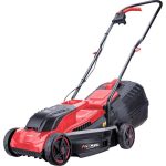 Akkumulátoros fűnyíró, Worcraft CLM-S20LiB ShareSYS, fekete/piros, vágásszélesség: 32 cm, 20 V Li-Ion, 3500 fordulat/perc, 30 l gyűjtőkosár, akkumulátor és töltő nélkül