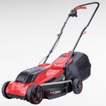 Akkumulátoros fűnyíró, Worcraft CLM-S20LiB ShareSYS, fekete/piros, vágásszélesség: 32 cm, 20 V Li-Ion, 6,0 Ah, 3500 fordulat/perc, 30 l gyűjtőkosár, akkumulátorral és töltővel