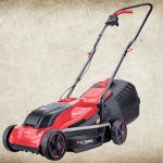 Akkumulátoros fűnyíró, Worcraft CLM-S20LiB ShareSYS, fekete/piros, vágásszélesség: 32 cm, 20 V Li-Ion, 6,0 Ah, 3500 fordulat/perc, 30 l gyűjtőkosár, akkumulátorral és töltővel