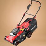 Akkumulátoros fűnyíró, Worcraft CLM-S40LiBL ShareSYS, fekete/piros, vágásszélesség: 43 cm, 2 × 20 V Li-Ion, 3300 fordulat/perc, 45 l gyűjtőkosár, akkumulátor és töltő nélkül