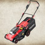 Akkumulátoros fűnyíró, Worcraft CLM-S40LiBL ShareSYS, fekete/piros, vágásszélesség: 43 cm, 2 x 20 V Li-Ion, 2 x 4,0 Ah, 45 l gyűjtőkosár, akkumulátorral és töltővel