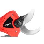 Akkumulátoros metszőolló, Strend Pro Profesional, piros, 4 Ah 36V, maximum 40 mm vastagság, biztonsági zárral, akkumulátorral és töltővel