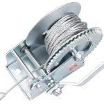 Csörlő, Strend Pro HW-100-800, ezüst, racsnis, kézi, 10 m acélkötél, 4,8 mm kötélátmérő, 800 kg teherbírás