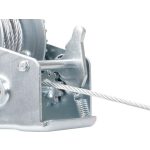 Csörlő, Strend Pro HW-100-800, ezüst, racsnis, kézi, 10 m acélkötél, 4,8 mm kötélátmérő, 800 kg teherbírás