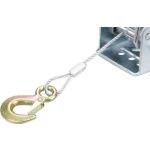 Csörlő, Strend Pro HW-100-1350, ezüst, racsnis, kézi, 10 m acélkötél, 5 mm kötélátmérő, 1350 kg teherbírás