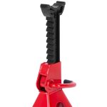 Emelőbak, Strend Pro T43001, piros, 3000 kg teherbírás, 28–43 cm állítható magasság, dupla reteszelés, öntöttvas tartórésszel, 2 db-os csomag