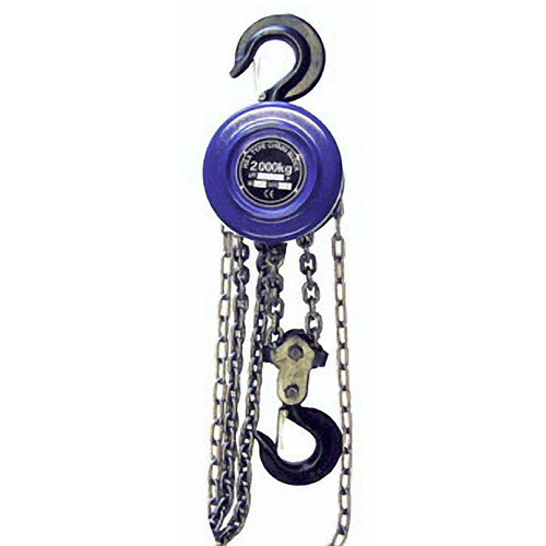 Láncos emelő, Strend Pro TRC9020, kék, kézi, 2000 kg teherbírás, lánchossz: 250 cm, csigasoros, kampókkal
